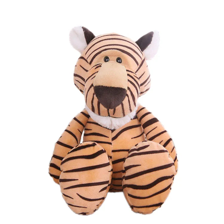 Peluches Animaux Jouets Poupées Douces Jungle Lion Éléphant Tigre Chien Renard Singe Cerf Enfants Cadeau Kawaii Bébé Enfants Hobbie Jouets