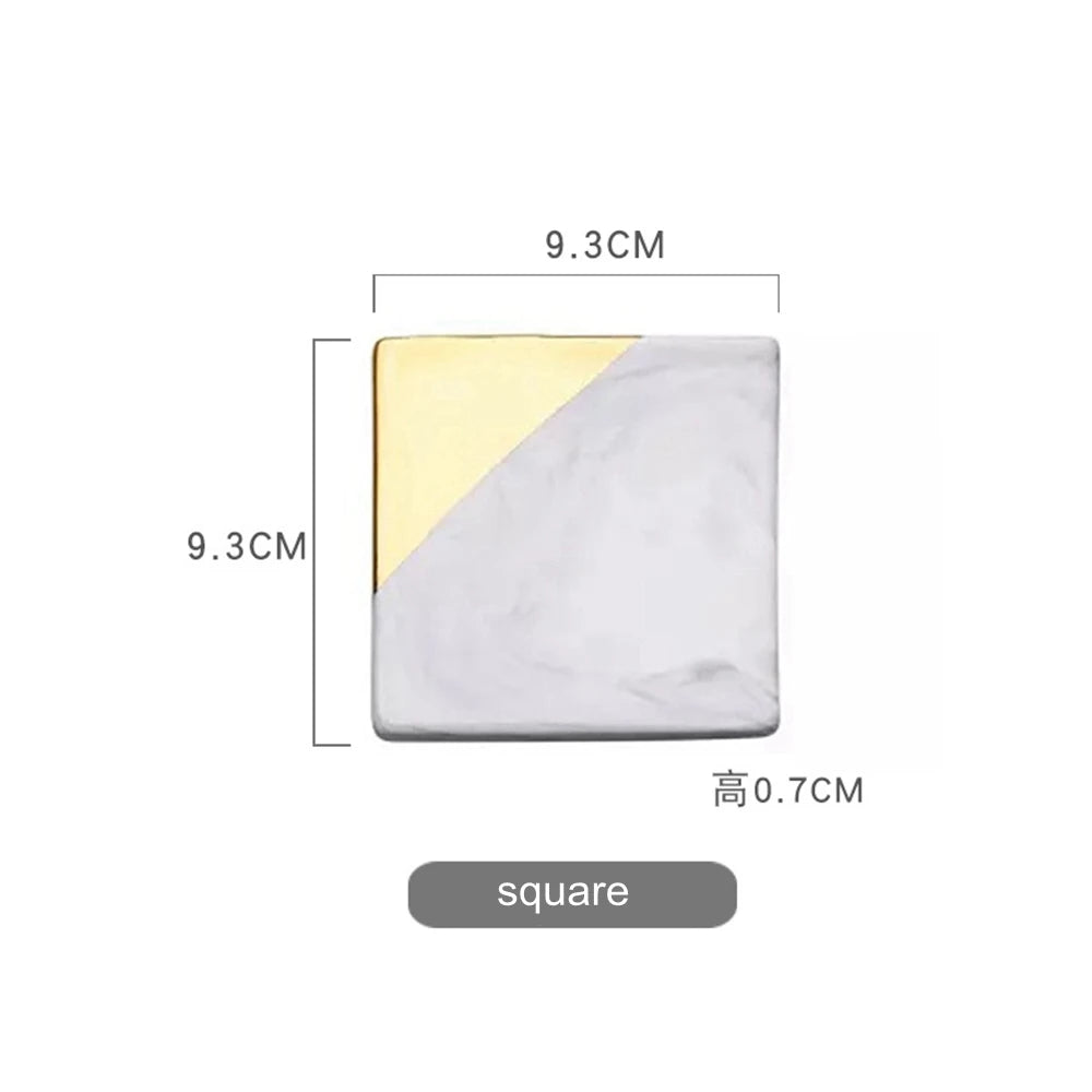 Posavasos de cerámica creativo con imitación de mármol, tapete para tazas de café, decoración de mesa de escritorio, posavasos para bebidas, tapete de vidrio, herramienta de cocina