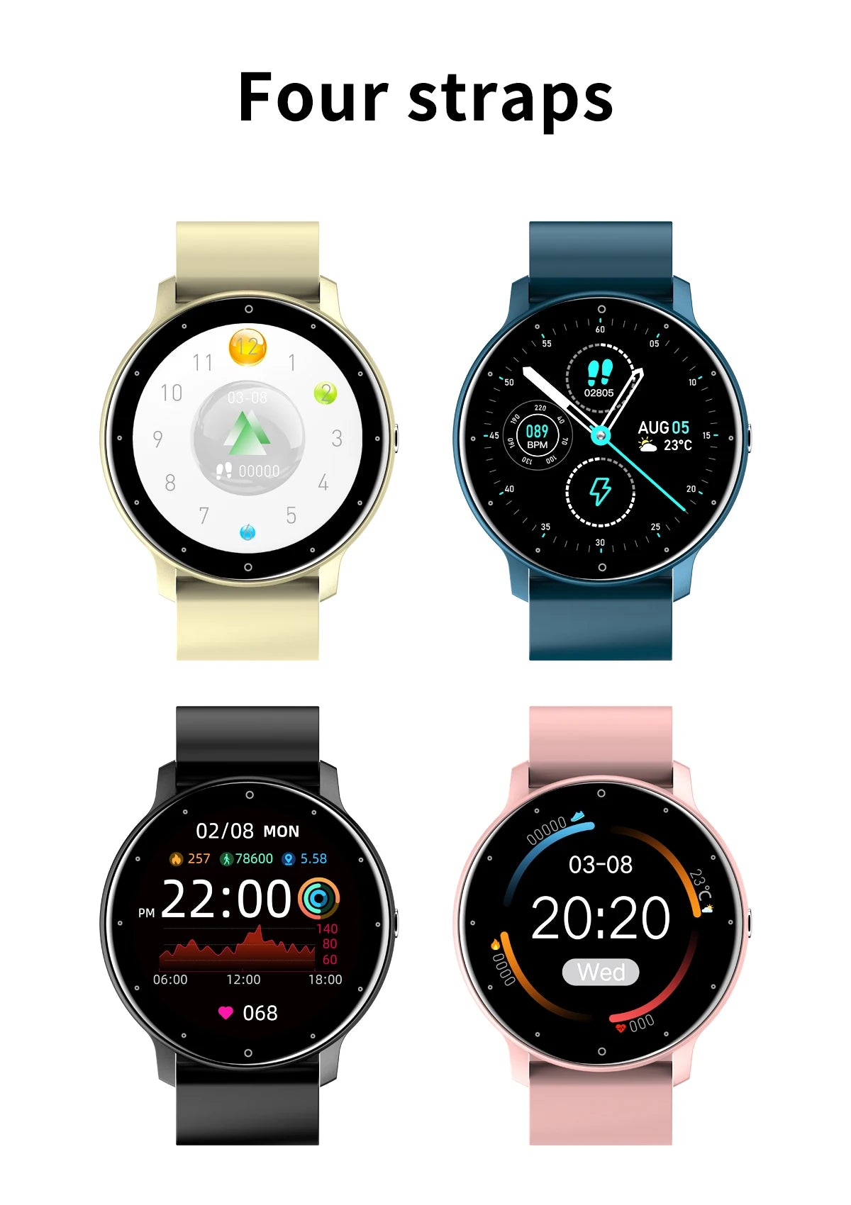 Reloj inteligente LIGE para mujer, hombre, regalo, relojes deportivos de fitness, monitor de ritmo cardíaco, Smartwatch resistente al agua para Xiaomi Android iOS