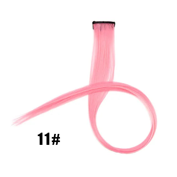 Extensiones de cabello sintético liso de 55,8 cm de largo, 37 colores, ignífugas, de clip, de una sola pieza