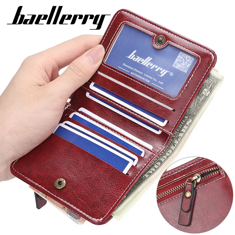 Luxury Fashion Small Women Leather Wallet With Coin Pocket Slim Purse Ladies Credit Card Holder For Female MIni Money Bag