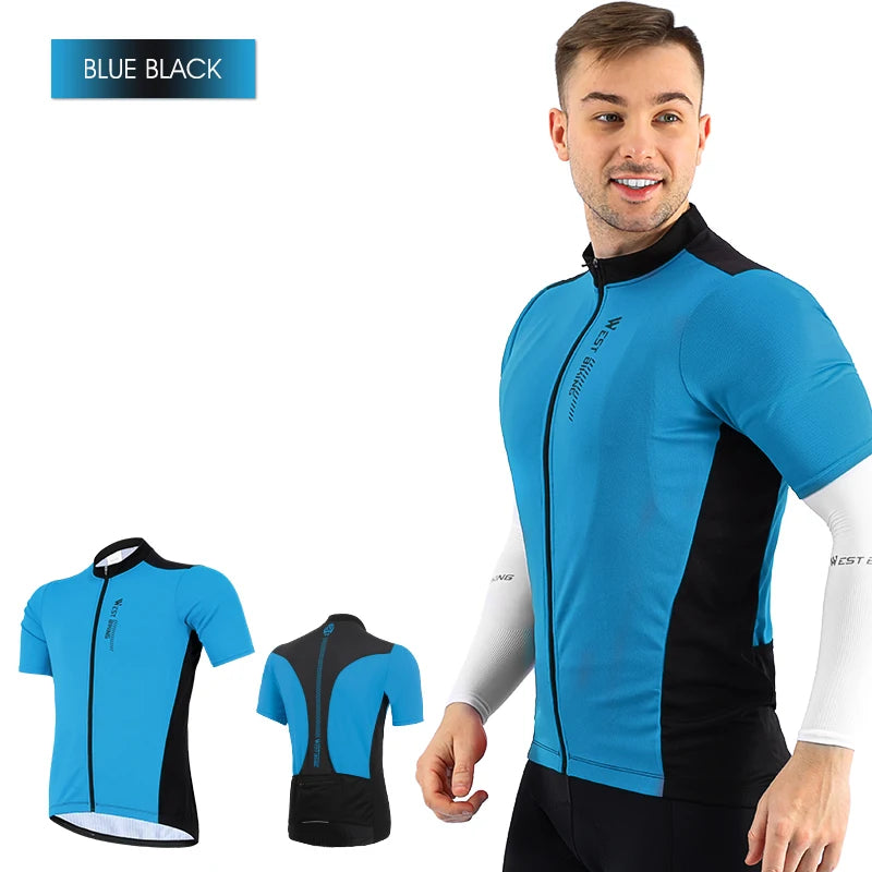 WEST BIKING XS-XXXL Maillot de Ciclismo de Verano Transpirable para Hombre, de Equipo de Competición, Maillot de Bicicleta de Deporte, Camiseta, Ropa, Maillot de Ciclismo de Manga Corta