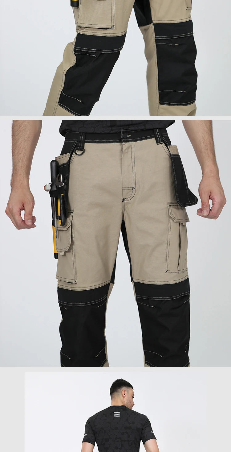 Pantalones de trabajo multifuncionales para hombre Pantalones de trabajo con cintas reflectantes