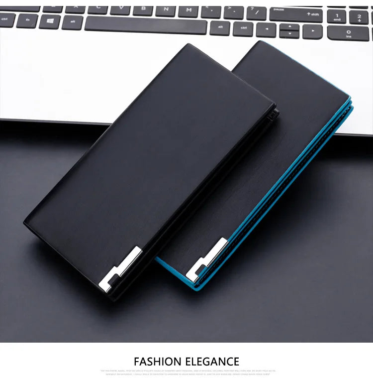 Cartera de hombre Casual Delgado de cuero suave Bolso de mano masculino Monedero pequeño Cartera delgada Monedero Cartera masculina Cuero 2021
