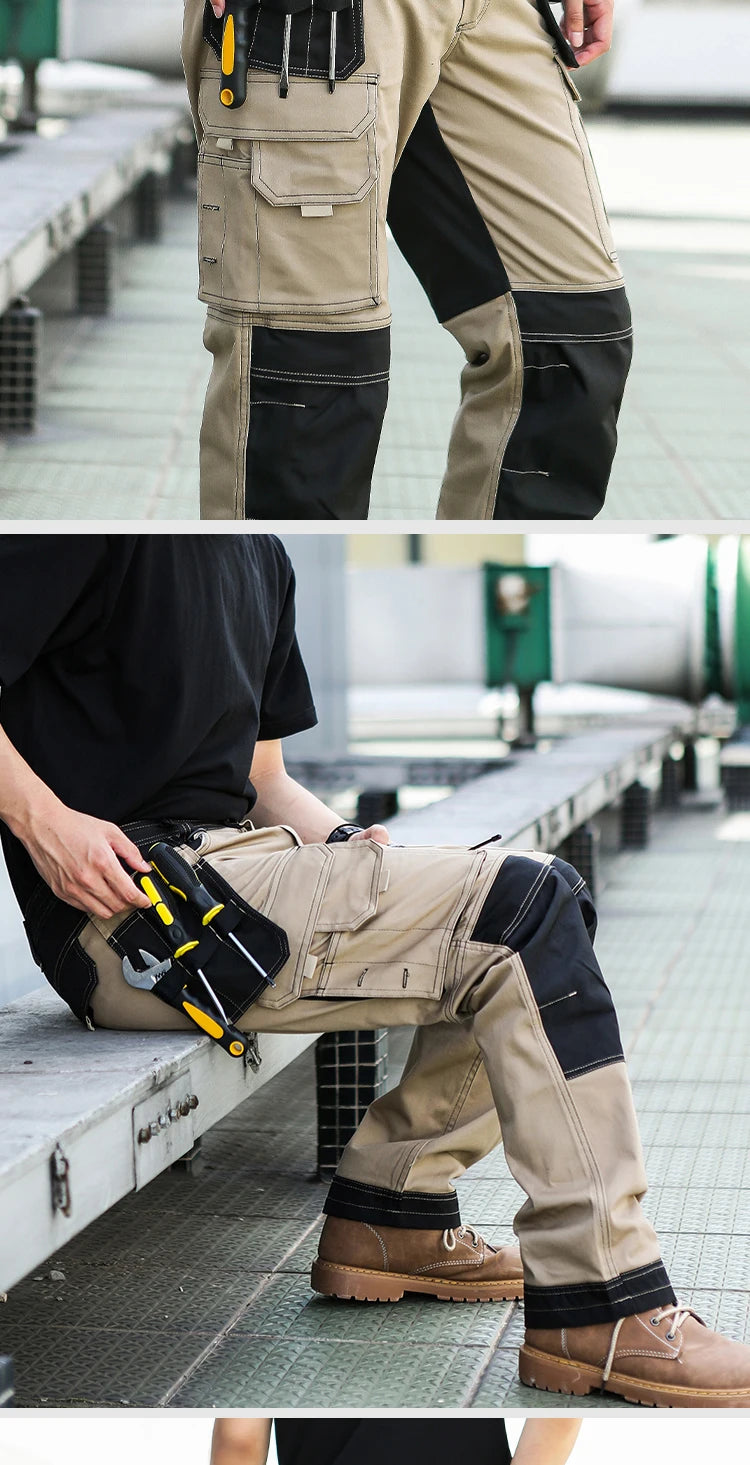 Pantalones de trabajo multifuncionales para hombre Pantalones de trabajo con cintas reflectantes