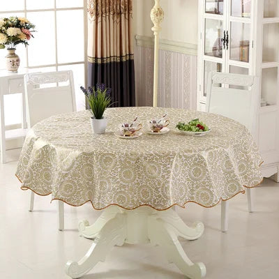 Mantel Redondo Impermeable de PVC, Estampado Floral, Decoración del Hogar, Mantel Antimanchas, Cubremesa de Comedor, Venta al por Mayor