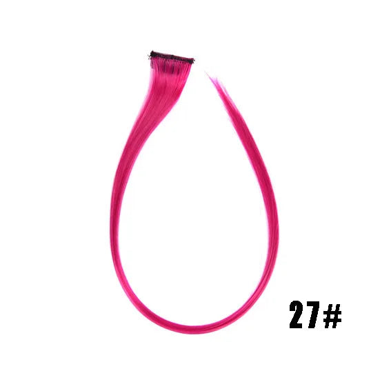 Extensiones de cabello sintético liso de 55,8 cm de largo, 37 colores, ignífugas, de clip, de una sola pieza