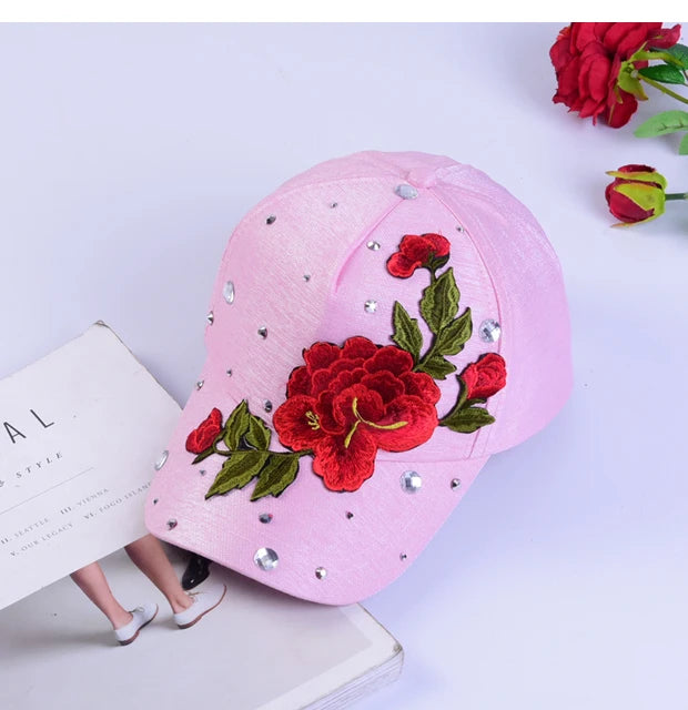 Gorra de béisbol de moda con estampado de rosas para hombre y mujer, gorras de primavera y verano, gorras de sol para mujer, gorra Snapback lisa, gorra de béisbol informal para fotos callejeras