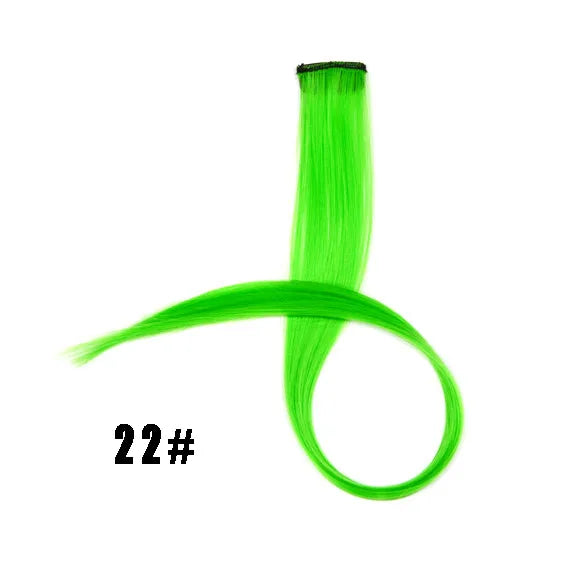 Extensiones de cabello sintético liso de 55,8 cm de largo, 37 colores, ignífugas, de clip, de una sola pieza