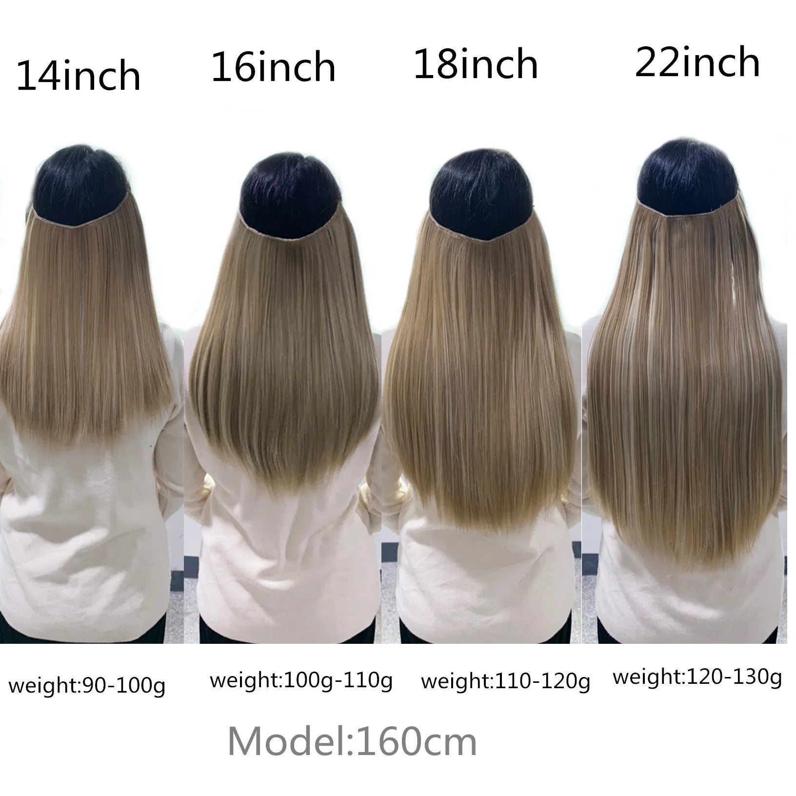 Extensiones de pelo liso con hilo invisible