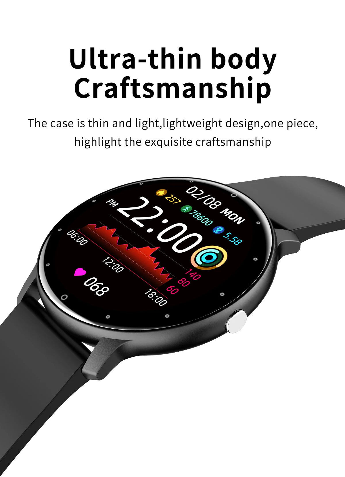 Reloj inteligente LIGE para mujer, hombre, regalo, relojes deportivos de fitness, monitor de ritmo cardíaco, Smartwatch resistente al agua para Xiaomi Android iOS