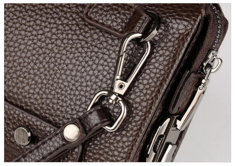 Luksusmerke Herrelommebok Skinn Lang Lommebok PU-skinn Lommebok Herre Dobbel Glidelås Myntlomme Pung Forretnings Clutch Telefonveske