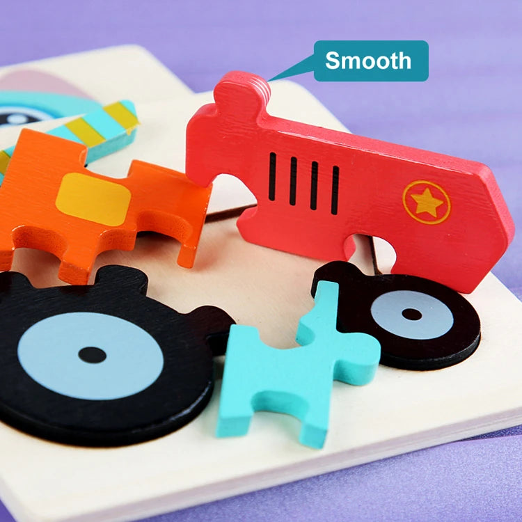 Juguetes de madera para niños, puzle 3D de madera, puzle de animales de dibujos animados, puzle cognitivo, juguetes educativos de aprendizaje temprano para regalo de niños