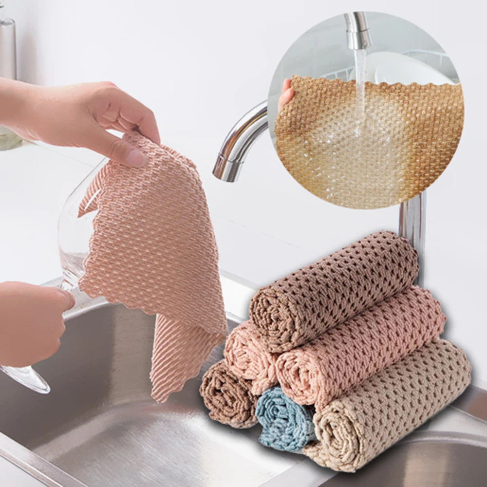 Trapos de limpieza de cocina antigrasa, paño de limpieza de microfibra súper absorbente y eficiente, toalla de limpieza de cocina para el hogar
