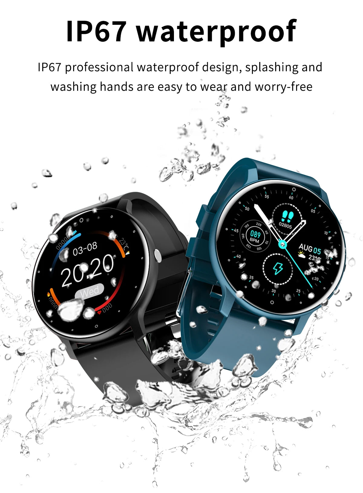 Reloj inteligente LIGE para mujer, hombre, regalo, relojes deportivos de fitness, monitor de ritmo cardíaco, Smartwatch resistente al agua para Xiaomi Android iOS