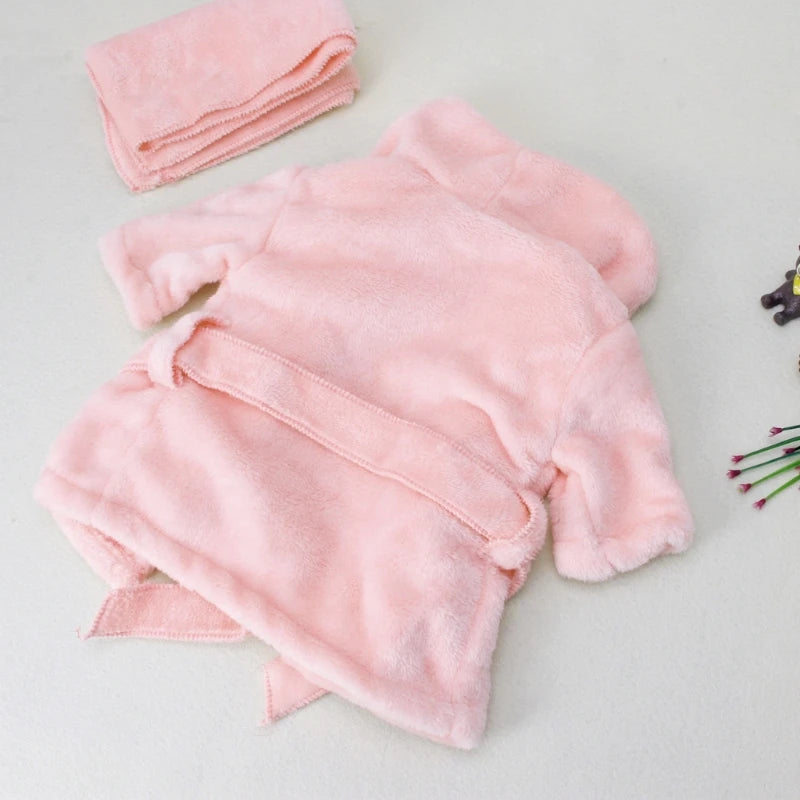 Nuevos Albornoces para Bebé Toalla de Baño de Color Sólido Bata de Bebé Cálida con Capucha y Cinturón Accesorios de Fotografía para Recién Nacidos Accesorios para Sesiones de Fotos de Bebés