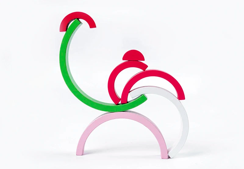 Juguete de madera Montessori para niños, bloques de construcción de arcoíris, juego de equilibrio creativo apilable DIY, juguetes educativos para niños, regalos para niños