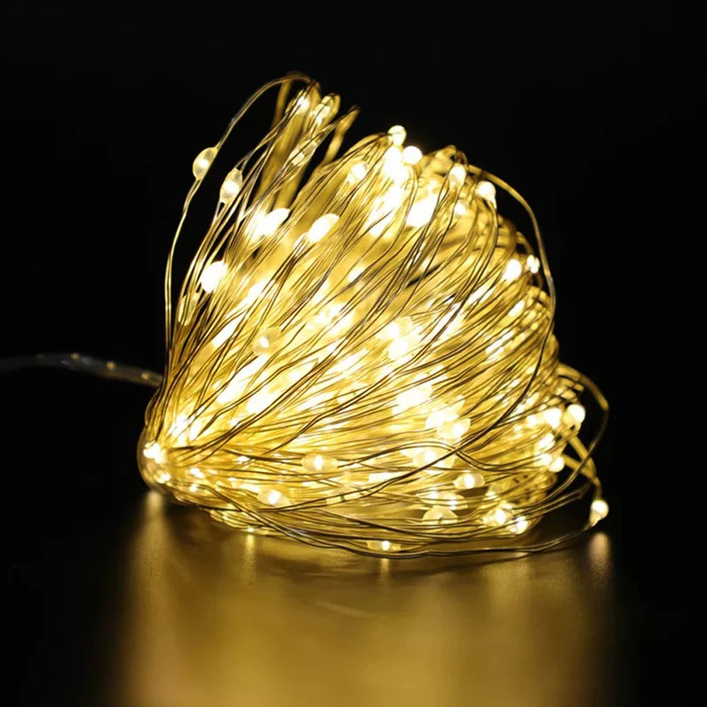 Luces LED de cadena, luz de noche, iluminación navideña, guirnalda de hadas de 1M, 2M, 3M, 5M, luz decorativa para Año Nuevo, boda, fiesta de cumpleaños