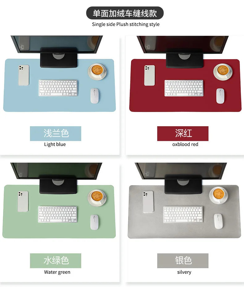 hvit musematte bærbar musematte stor spilling vanntett sklisikker PU semsket skinn skrivebordsmatte datatastatur skrivebordsmatte matter