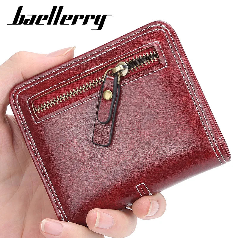 Monedero de cuero pequeño de lujo para mujer con bolsillo para monedas, cartera delgada, tarjetero para mujer, mini bolsa de dinero