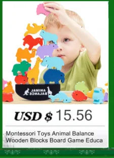 Juguetes de madera para niños, puzle 3D de madera, puzle de animales de dibujos animados, puzle cognitivo, juguetes educativos de aprendizaje temprano para regalo de niños
