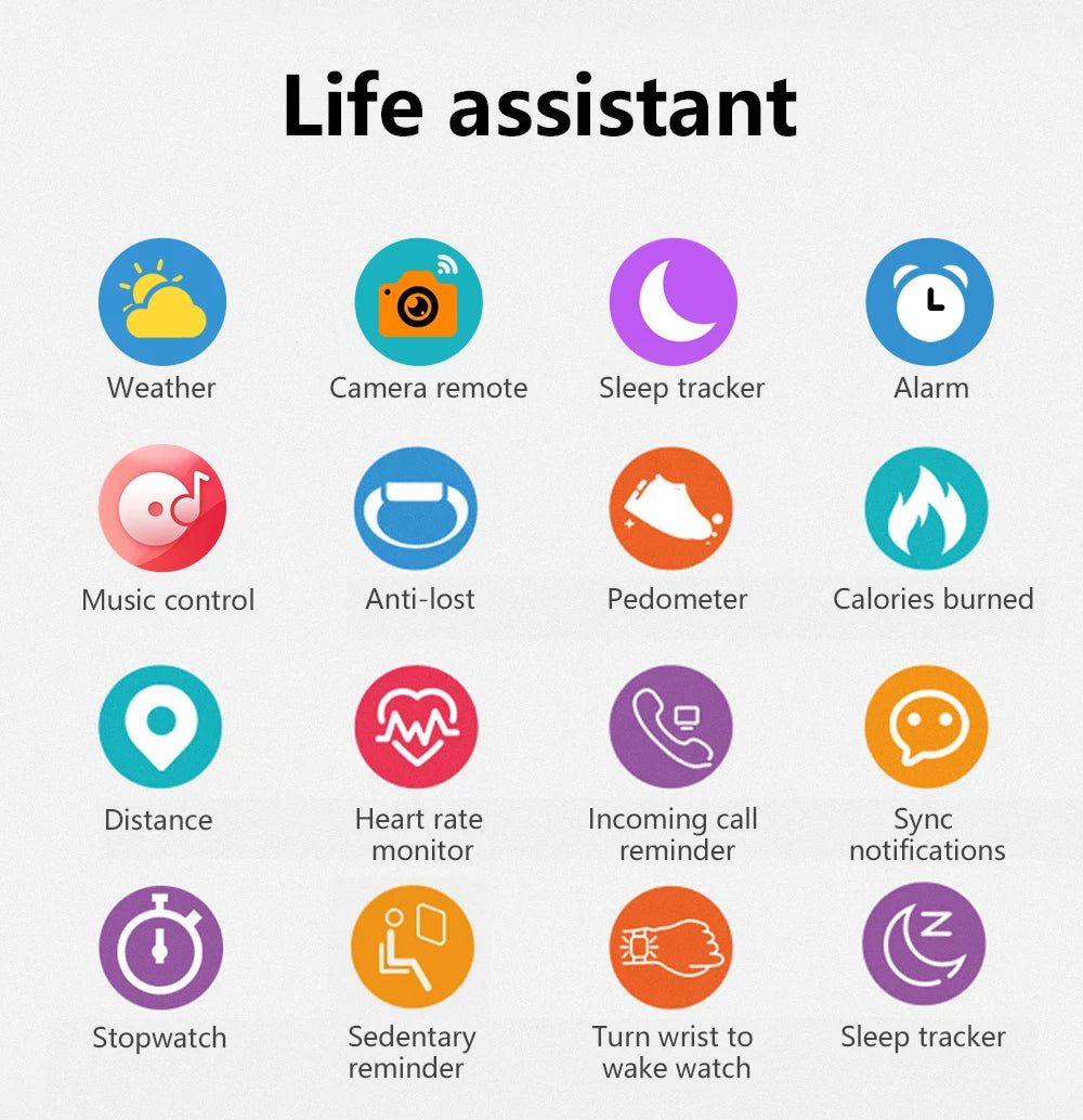 Smartklokke, trådløs anrop/oppringing, multisportmodus, anropspåminnelse og avvisning, SMS-påminnelse, for iPhone/Andriod