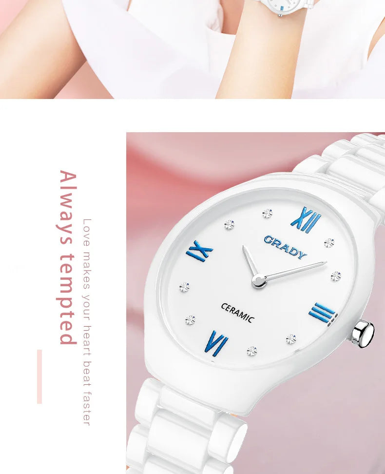 Women’s Luxury Ceramic Quartz Watch – Elegant, Modern & Perfect for Gifting
