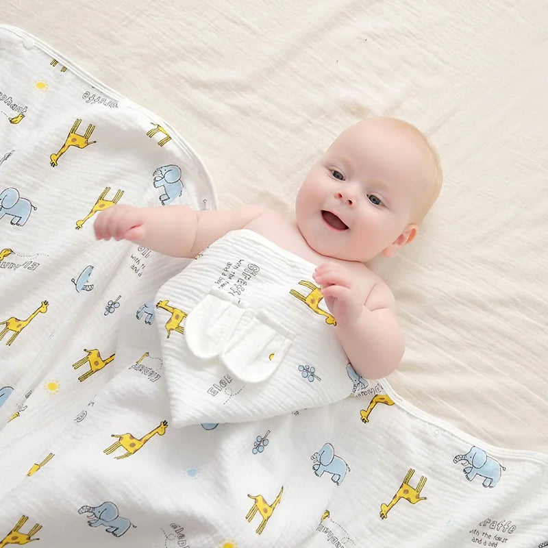 Newborn Baby Boy Girl Bathrobe Towel 100% Cotton Infant Toddler Child Cartoon Hooded Bathrobe Cloak Baby Blanket