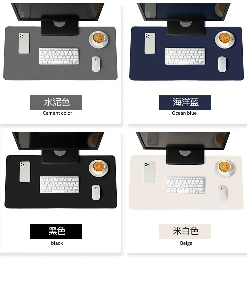 hvit musematte bærbar musematte stor spilling vanntett sklisikker PU semsket skinn skrivebordsmatte datatastatur skrivebordsmatte matter