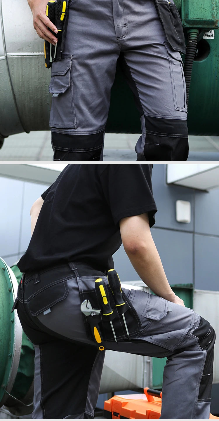 Pantalones de trabajo multifuncionales para hombre Pantalones de trabajo con cintas reflectantes