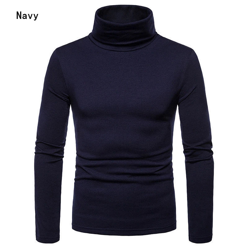 Suéteres de cuello alto para hombre otoño invierno, térmicos informales, de manga larga, ajustados, básicos elásticos, sudadera y jersey