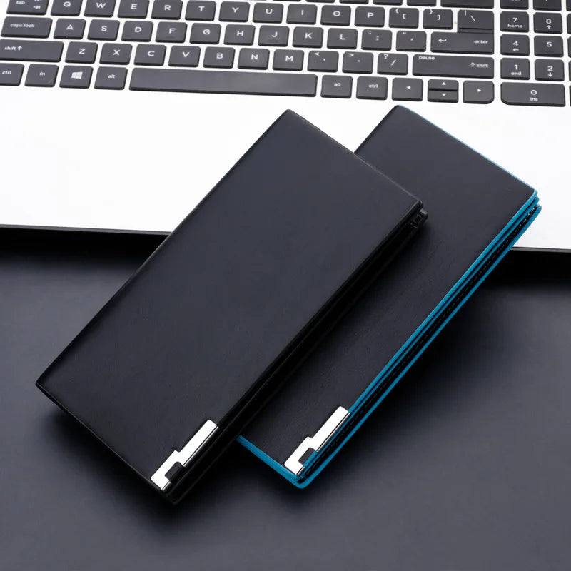 Cartera de hombre Casual Delgado de cuero suave Bolso de mano masculino Monedero pequeño Cartera delgada Monedero Cartera masculina Cuero 2021