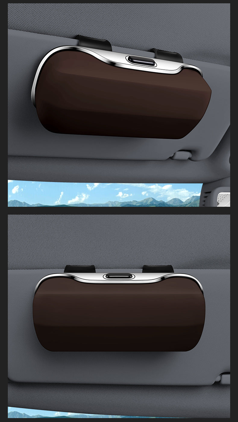 Funda para gafas de visera de coche, interior de ABS flocado premium, organizador de gafas de sol para auto, caja de protección de gafas antiarañazos