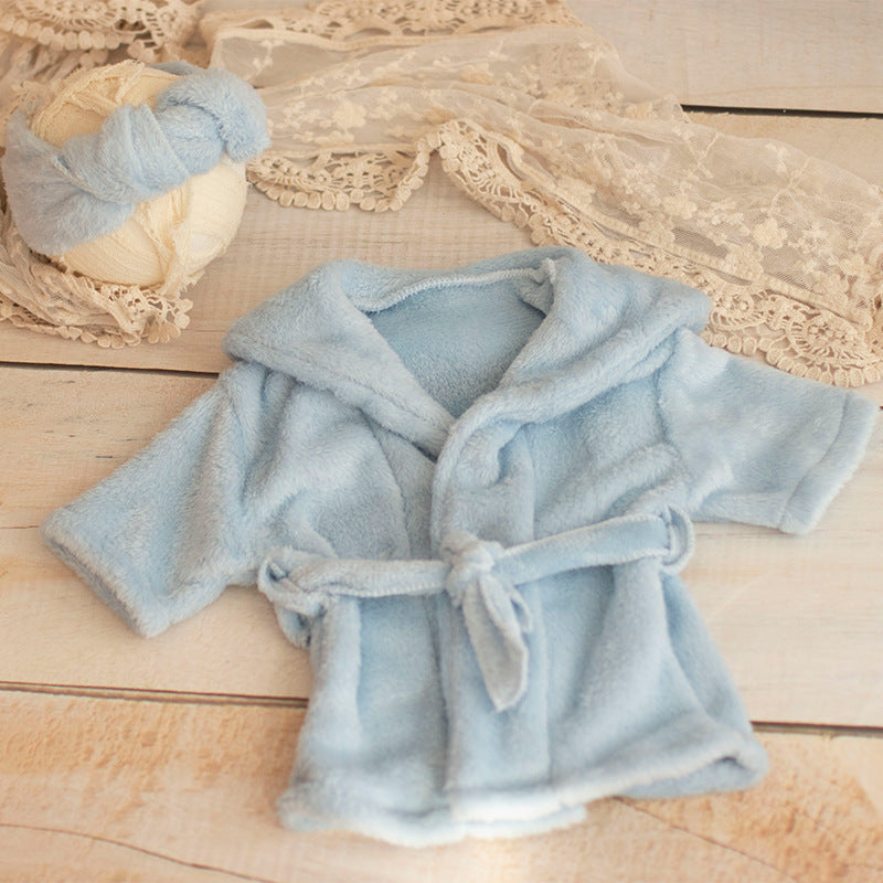 New Born Baby Girl Clothes Newborn Photography Outfit Fotografia Acessorios Baby Photo Props Bathrobe with Belt Bath Towel Set