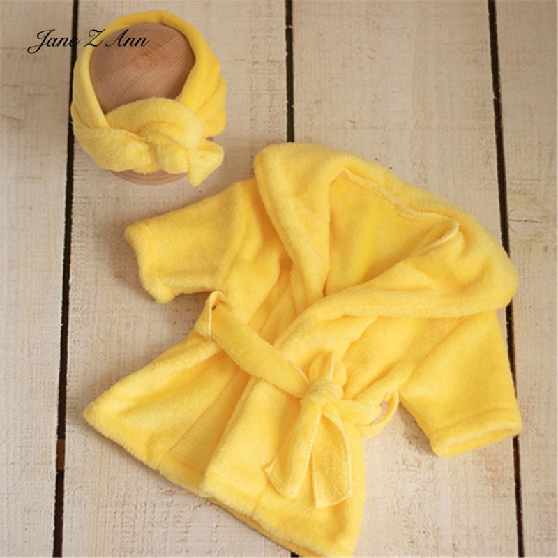 New Born Baby Girl Clothes Newborn Photography Outfit Fotografia Acessorios Baby Photo Props Bathrobe with Belt Bath Towel Set