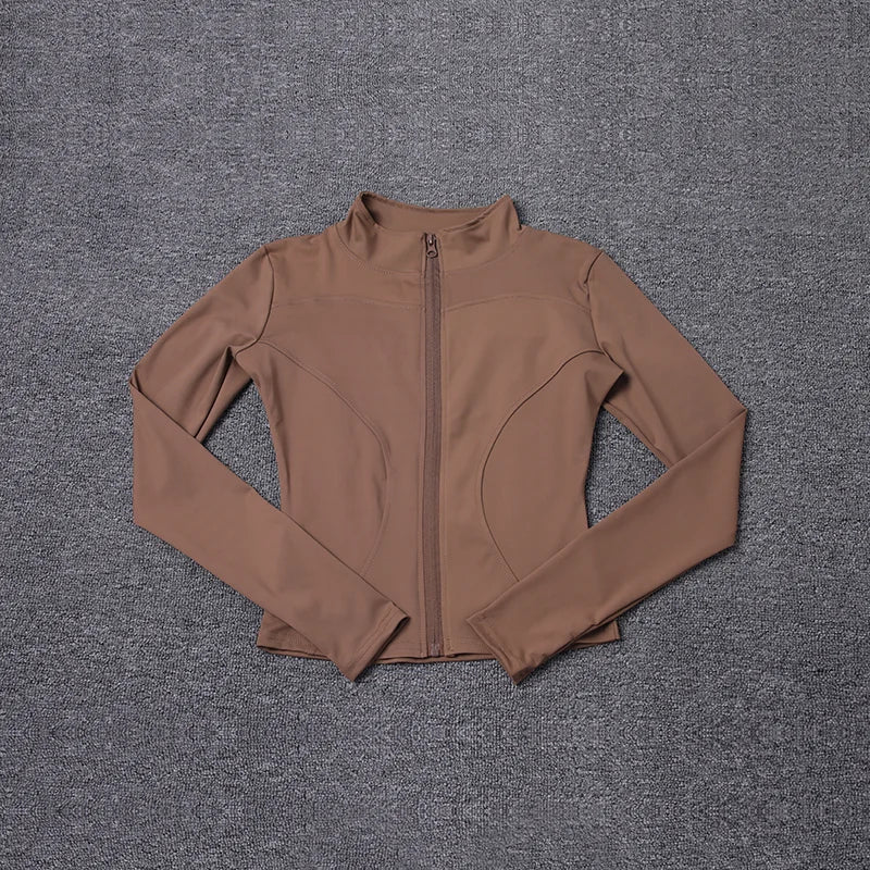 Chaqueta deportiva para mujer, camisa de manga larga, abrigo para hacer ejercicio, ropa de gimnasio, ropa deportiva para yoga