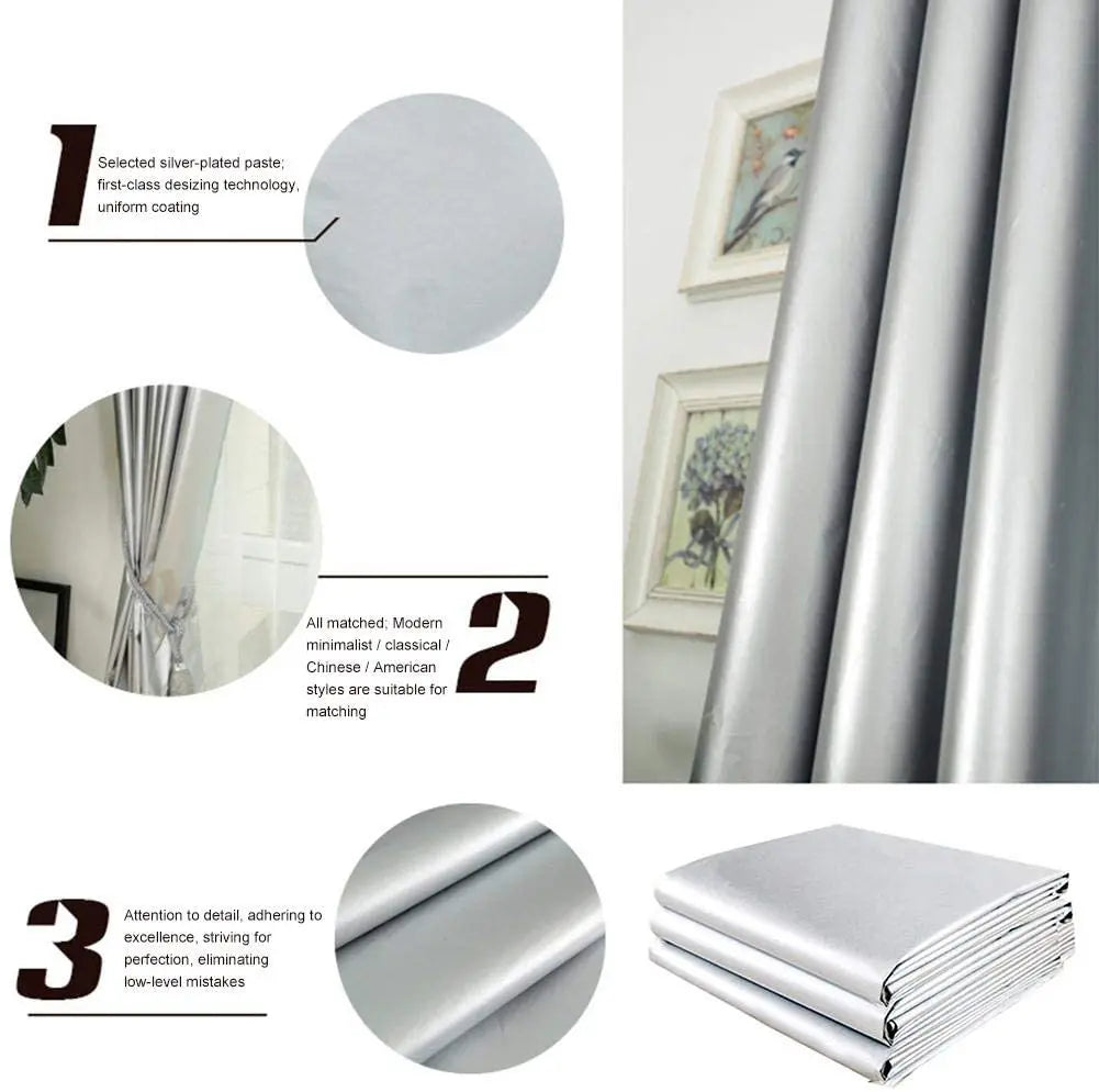 Cortinas opacas con forro recubierto, gruesas, ligeras, impermeables, que bloquean la luz, con aislamiento térmico para dormitorio