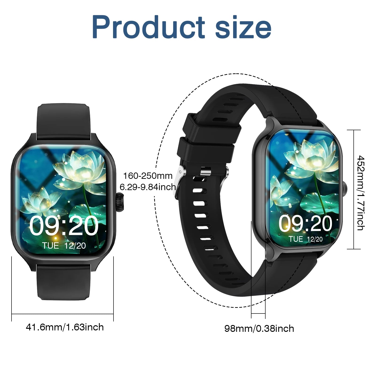 Reloj inteligente, llamadas inalámbricas, dial personalizable, fotografía remota, múltiples modos deportivos, compatible con iPhone/Android
