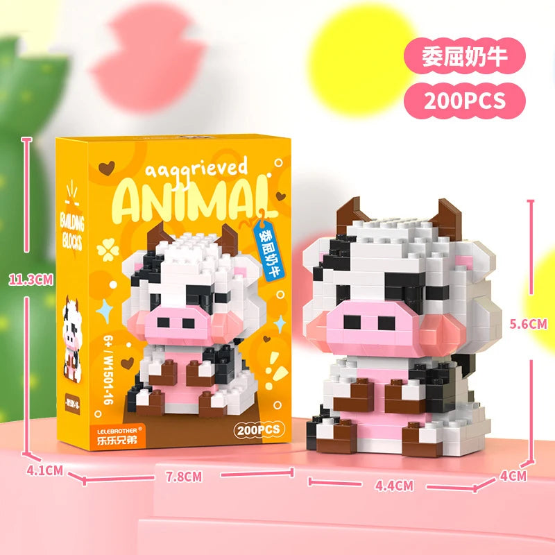 Bloques de Construcción de Micro Partículas de Animales para Adultos Juguete para Niños de 6 a 12 Años Regalo de Cumpleaños para Niño Perro Gato Mini Ladrillos Juguetes para Niñas