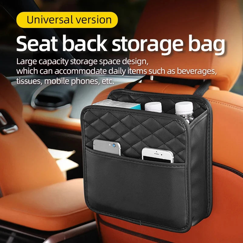 Multifunctional Car Seat Storage Bag – Leather Organizer for Every Vehicle