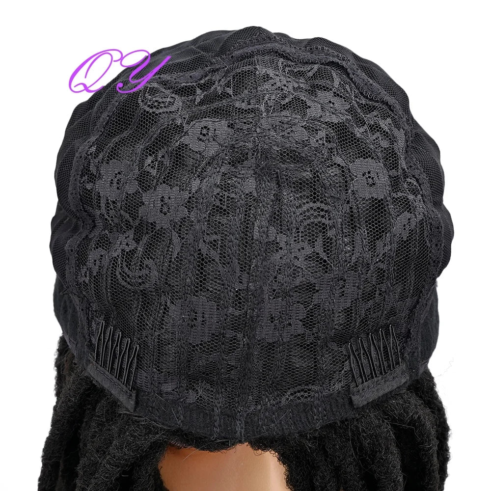 Men's Synthetic Dreadlock Wig Long Black Braided Hair for Daily, Music Festival, Halloween Costume Party Role-Playing