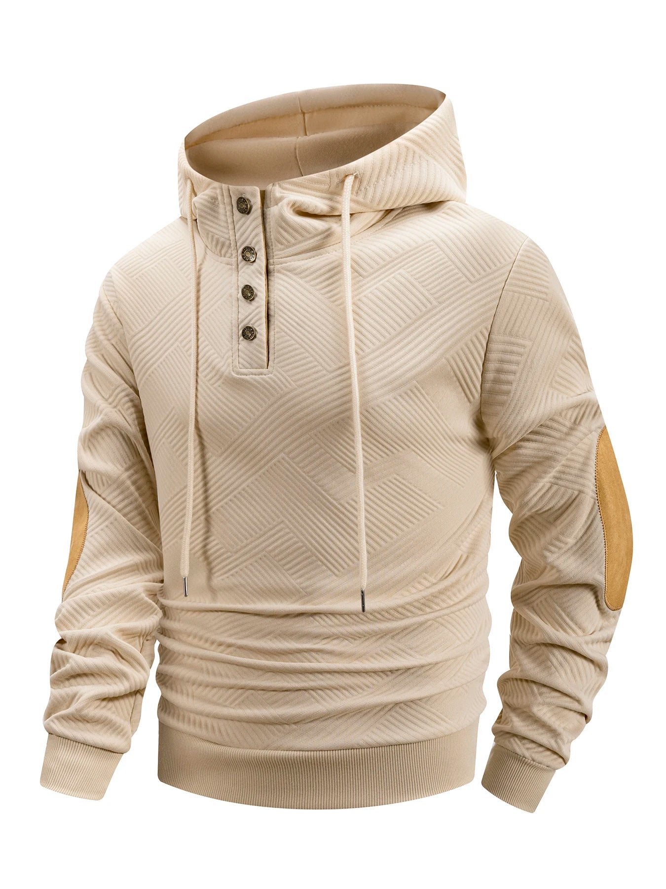 Sudadera con Capucha para Hombre, Cuello Alto, Manga Larga, Informal, de Punto, Otoño Invierno, Pulóver Casual Cómodo, Estilo Urbano