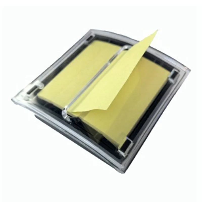 B50B--Dispensador de notas - Base negra Tapa transparente Soporte para notas adhesivas Para notas adhesivas de 3x3 pulgadas Accesorios para escuela, oficina, hogar