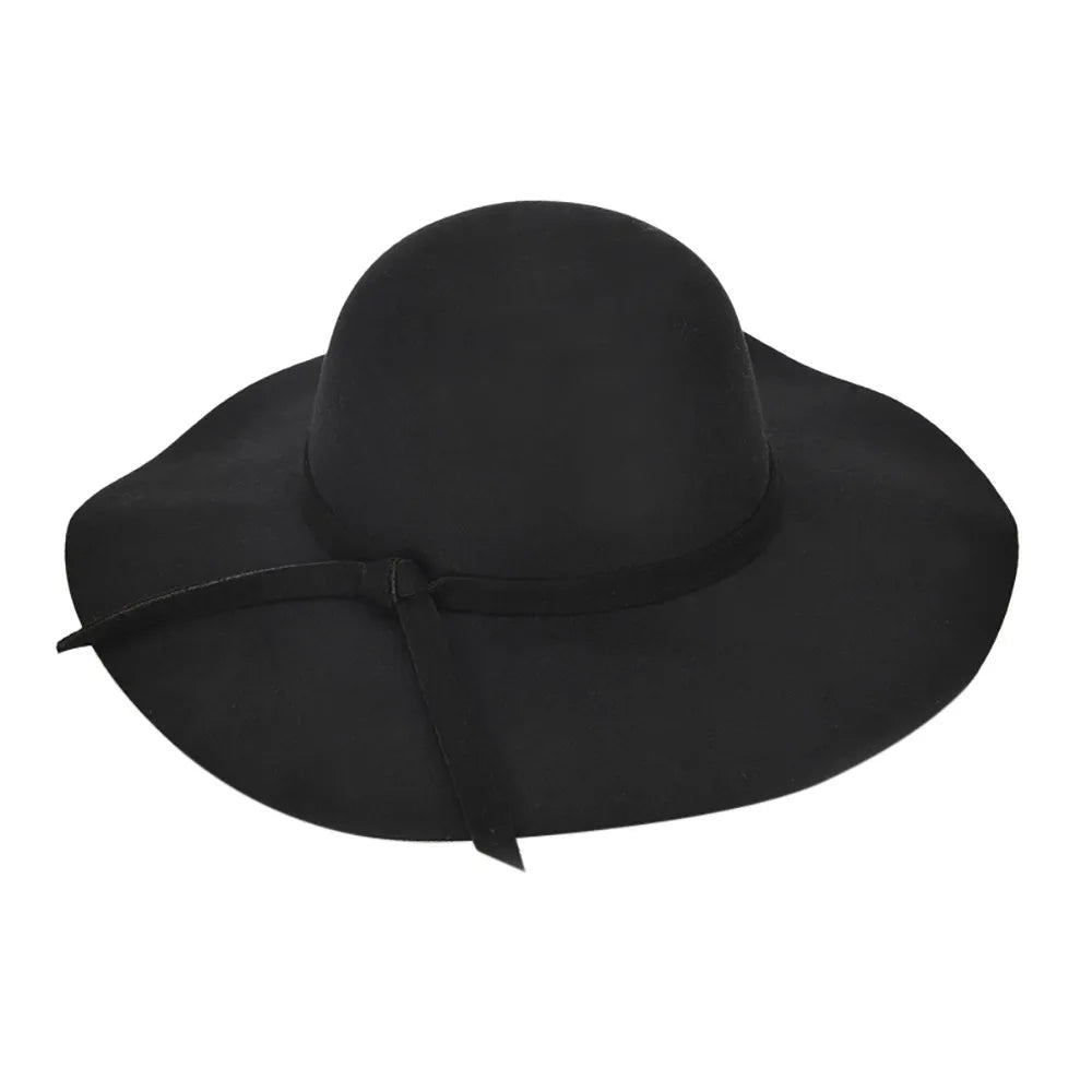 Damemote Ensfarget Bredbremmet Elegant Fedorahatt Til Fester Passer Til Klesbasis Og Allsidig Solskjerm Gorra