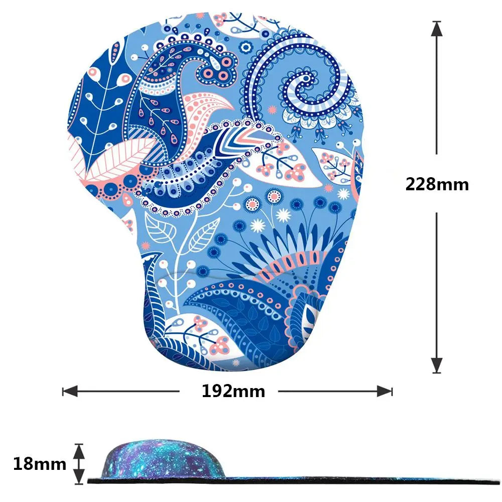 Alfombrilla de ratón de silicona con reposamuñecas, soporte ergonómico para la mano, alfombrilla antideslizante para ratones de juego, alfombrilla suave para ordenador de escritorio o portátil