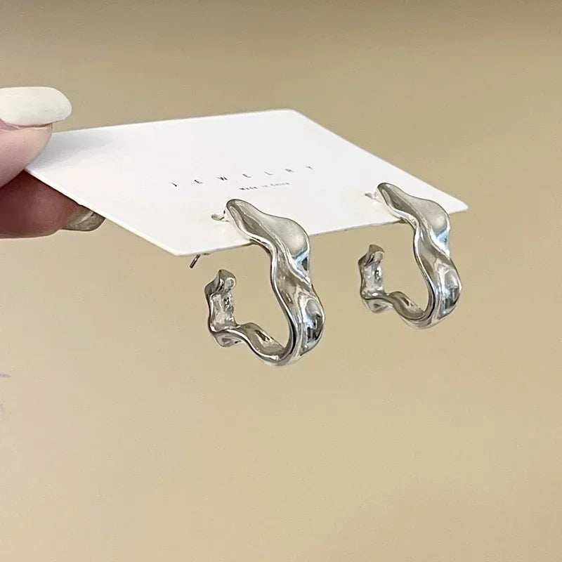 Pendientes de mujer Retro Minimalista Pendientes de Tuerca Irregulares Exagerados de Moda para Mujer Accesorios de Joyería