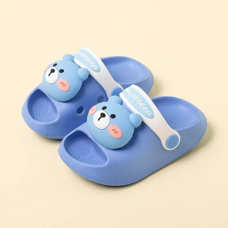 Newborn Baby Slippers Kids Shoes Summer Cute Animal Cartoon Bear Boys Girls Infant Child Comfortable Non-slip Sandals Kids Shoes