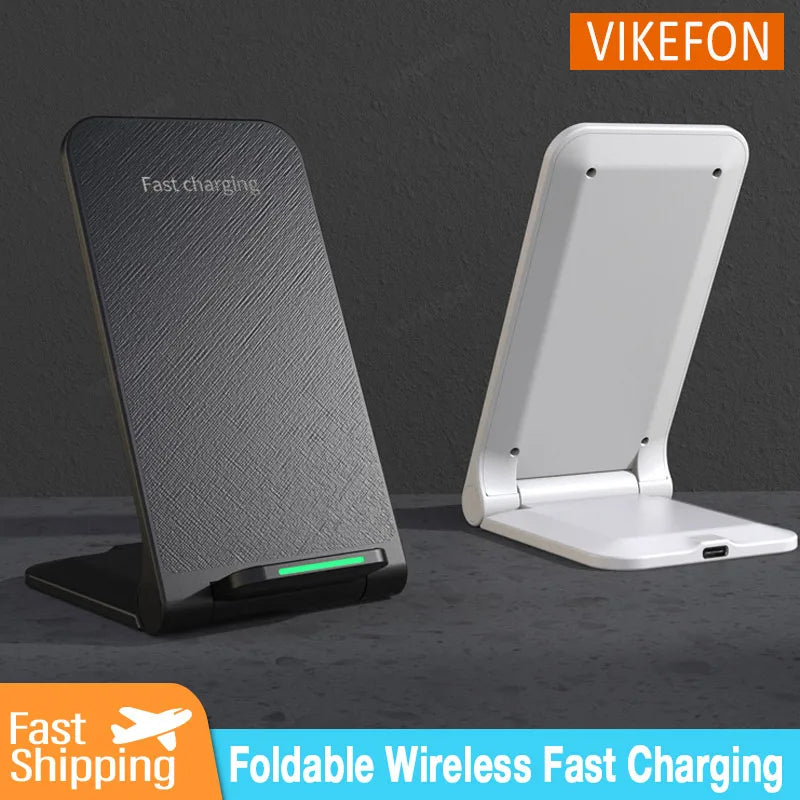 Station de charge sans fil pliable, support de téléphone de bureau, charge rapide pour iPhone 16 15 14 13 12 11 Pro Max Samsung Xiaomi