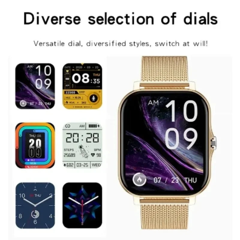 Smartwatch para teléfono Android. Pantalla a color de 1,44 pulgadas, táctil, llamada Bluetooth, carga magnética.