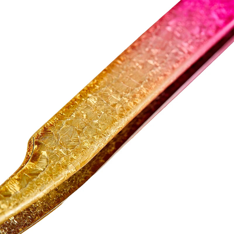 Pinzas para extensiones de pestañas de acero inoxidable de color degradado, pinzas de precisión antiestáticas, herramienta para extensión de pestañas